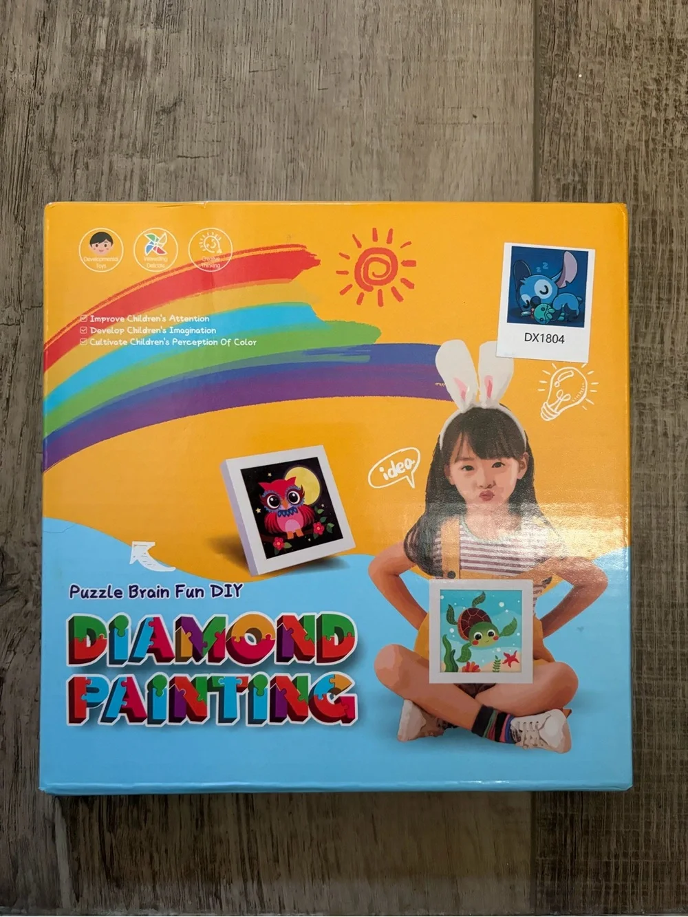 Diamond Art Kids Craft Kit - Colorful Rainbow Box